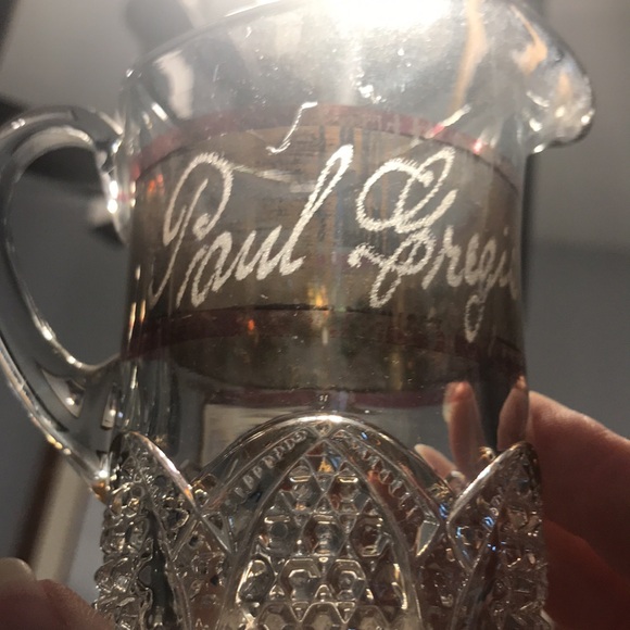 Antique ruby red flash glass 1914 souvenir fair glasses gold hand painted 1919 - Picture 9 of 16